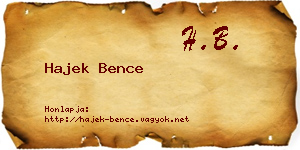 Hajek Bence névjegykártya